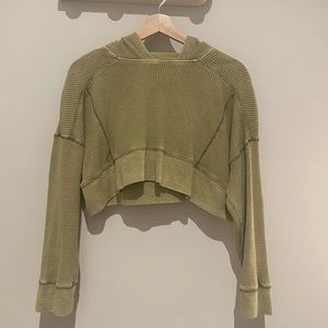 UO Out From Under Cropped waffle hoodie